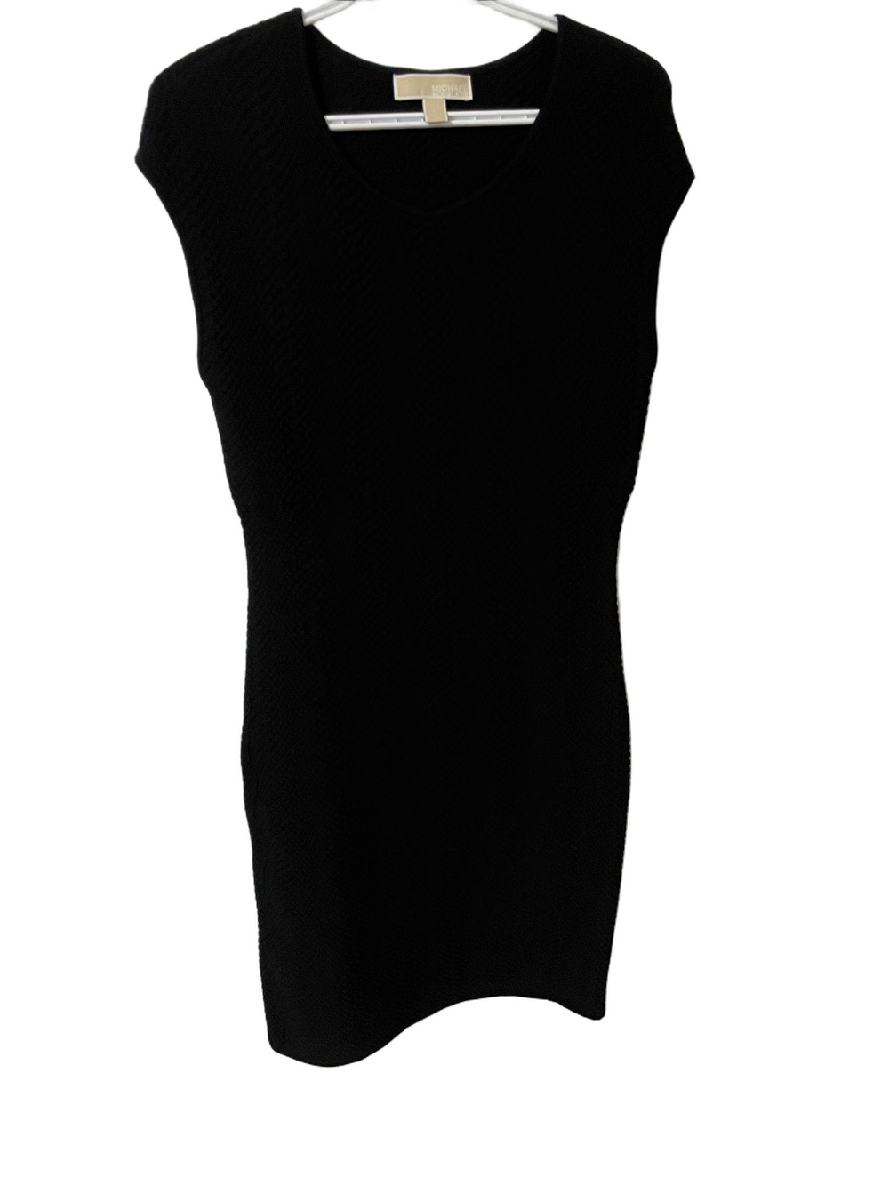 Michael Kors Black Cap-Sleeve Knit Dress Size Large